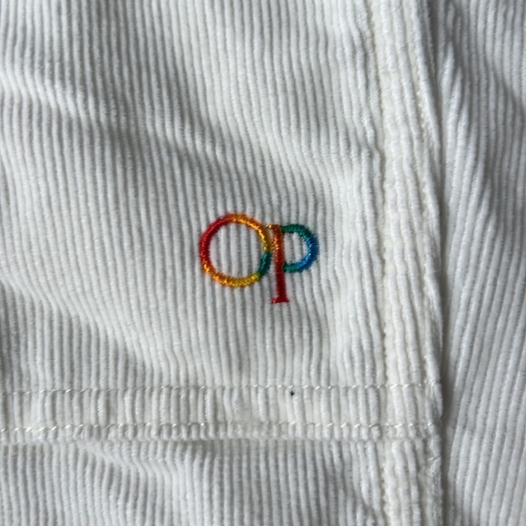Vintage 90s OP White Corduroy Pride shorts 8 Bermuda surf skate beach sport - Picture 4 of 5